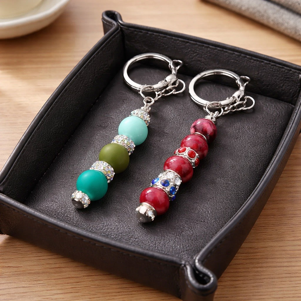 Silicone Beaded Keychain or Bag Charm